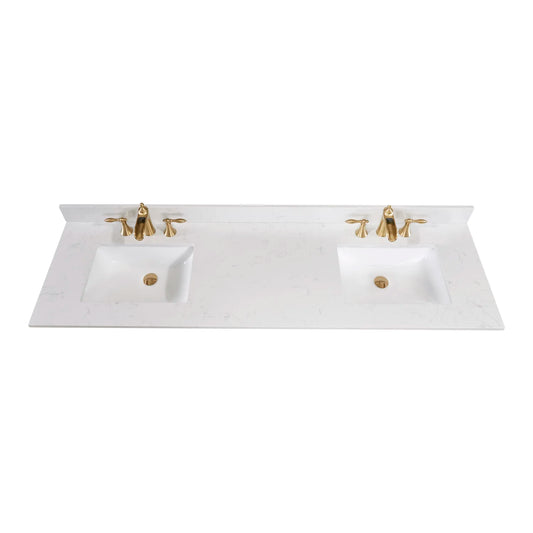 Double Vanity Top with Sink and 6 Faucet Holes