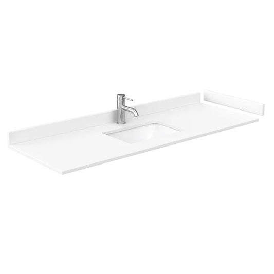 Single Vanity Top with Sink and 1 Faucet Holes